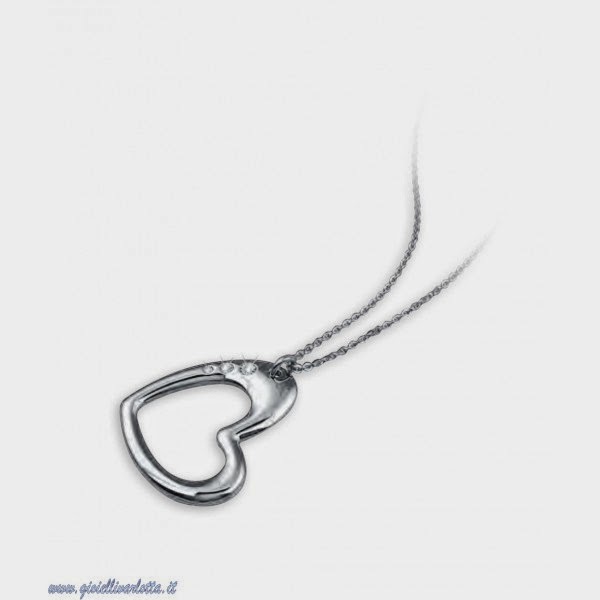 FEDE NUZIALE DAMIANI D.CUORE IN ORO BIANCO CON RUBINO ( Ct. 0,11 ) AL NUMERO 21 | Gioielleria Il Tuo Gioiello