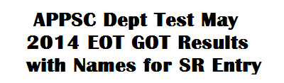 APPSC Dept Test May 2014 EOT GOT Results with Names for SR Entry