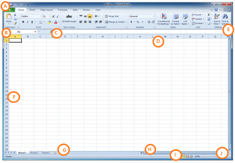 Introduction To Excels Parts Workbook Worksheet Row Column Cell