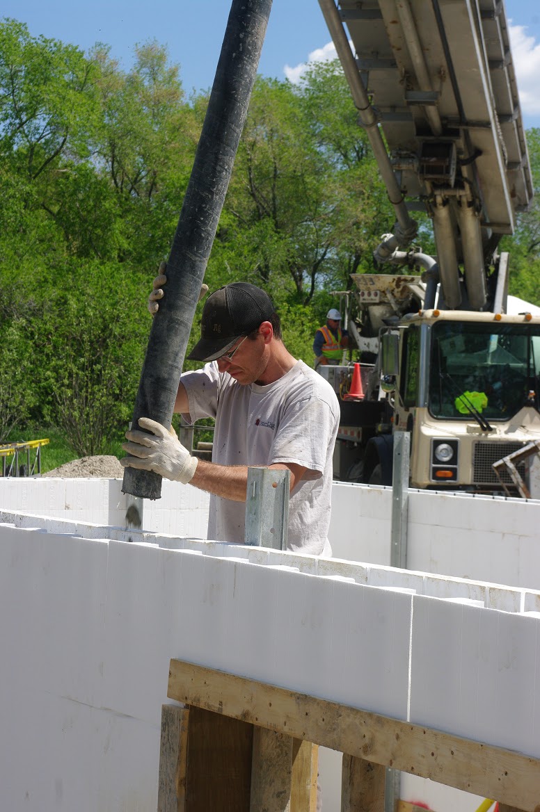 Thousand Square Feet: Day 9 - Concrete Pour in ICF Walls