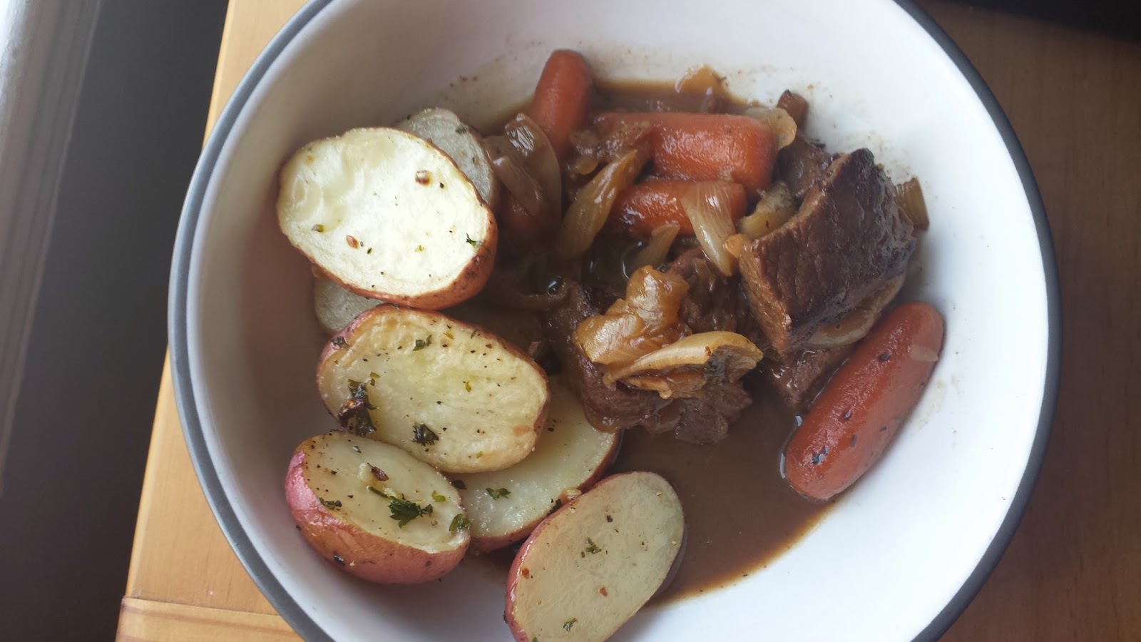 Half Baked Cooks Beef Stew with roasted red potatoes