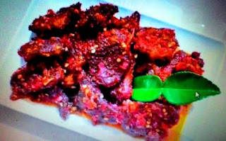 Healthy recipe of meat dishes (Dendeng Balado)