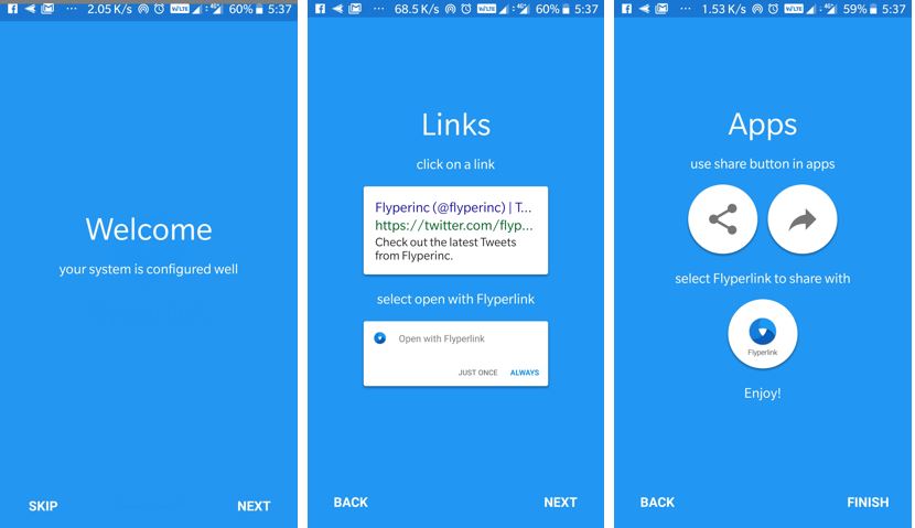 Flyperlink Android browser