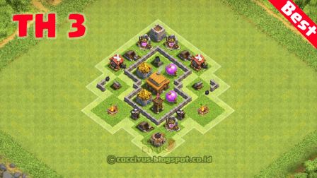 formasi clash of clans town hall 3 hybrid base layout formasi clash of clans town hall 3 hybrid base layout