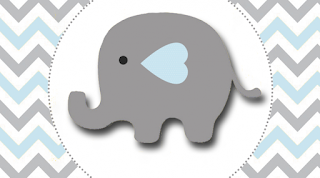 Elefante Bebé en Celeste y Gris: Invitaciones y Etiquetas para Candy Bar para Imprimir Gratis. Etiquetas de Elefante Bebé en Celeste y Gris para imprimir gratis.