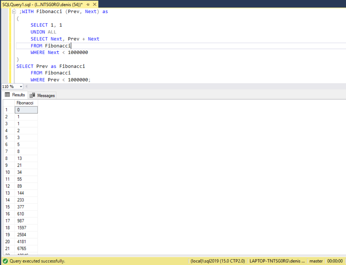 SQL Server Code,Tips and Tricks, Performance Tuning: Happy Fibonacci ...