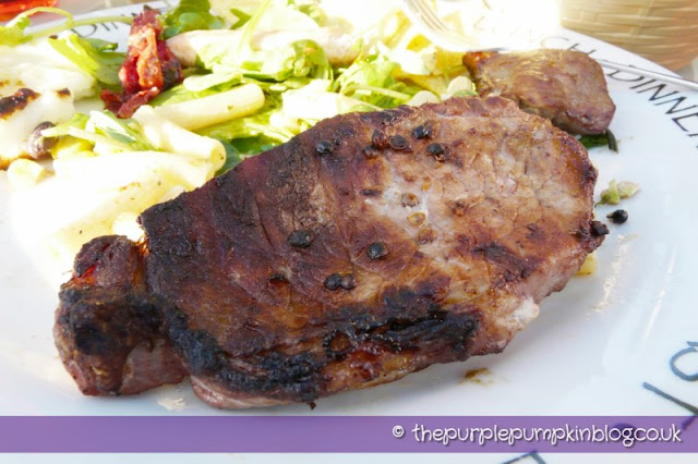 Barbecued Greek-Cypriot Afelia Pork Steaks