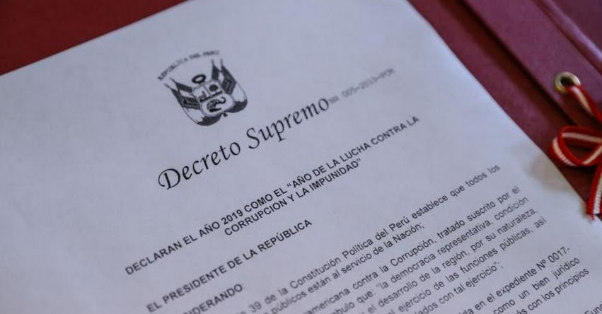 YA ES OFICIAL: Gobierno declara el 2019 como «Año de la lucha contra la corrupción y la impunidad» (D. S. N° 005-2019-PCM) www.pcm.gob.pe YA ES OFICIAL: Gobierno declara el 2019 como «Año de la lucha contra la corrupción y la impunidad» (D. S. N° 005-2019-PCM) www.pcm.gob.pe