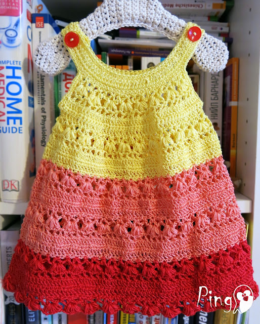 Crochet Summer Dress - crochet pattern by Pingo - The Pink Pengiun