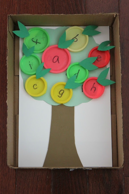 Toddler Approved!: Apple Tree Lid Matching Alphabet Game
