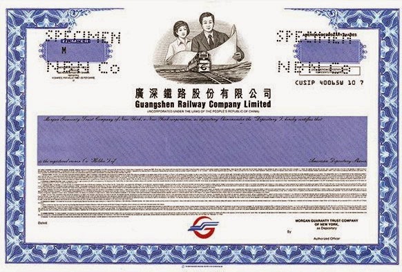 Guangshen Railway Company Limited ADR certificate