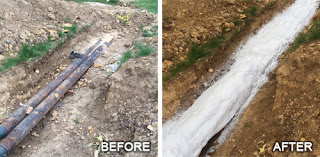 underground water lines insulated with spray foam