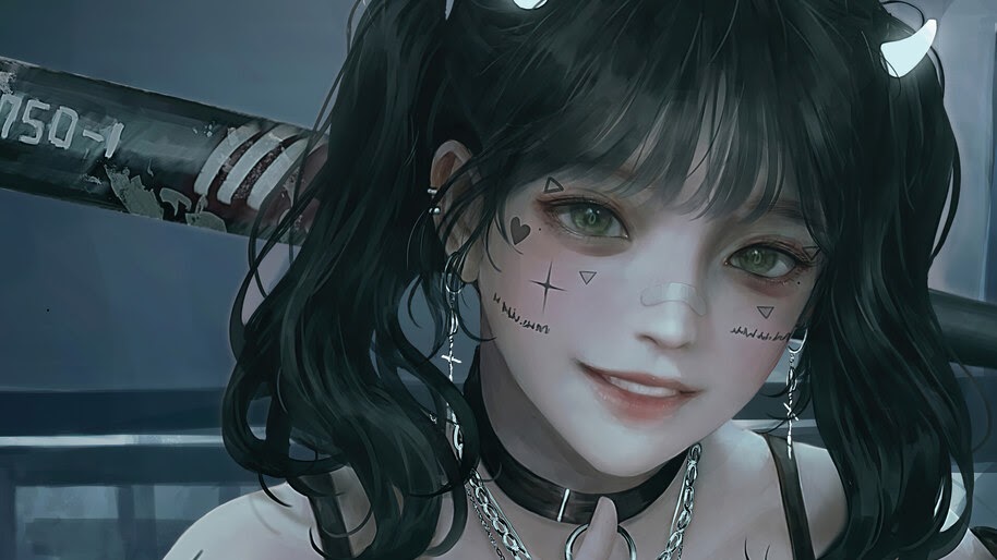 Anime, Girl, Tattoo, 4K, #6.2212