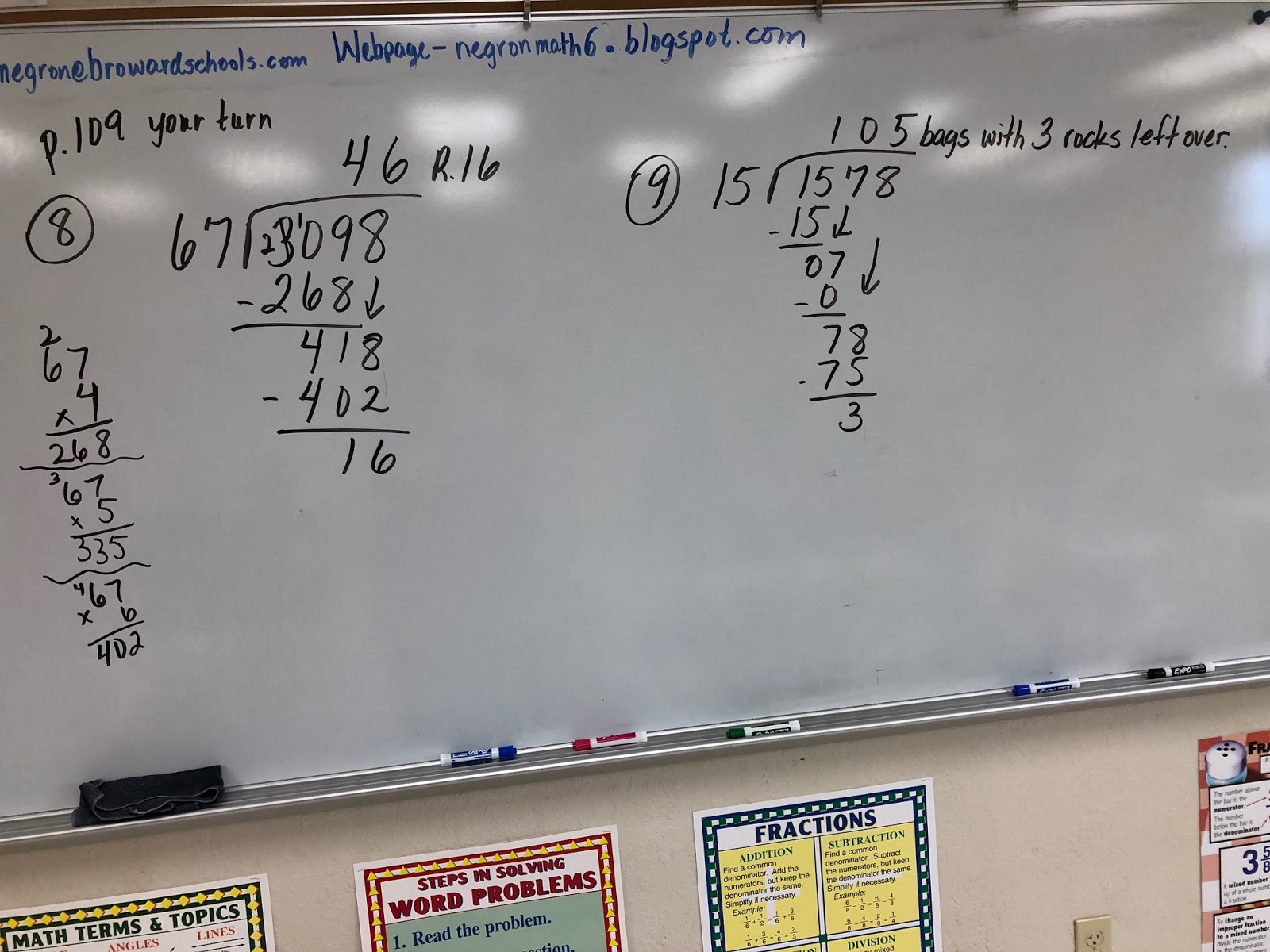 Mrs. Negron 6th Grade Math Class Lesson 5.1 Dividing Whole Numbers