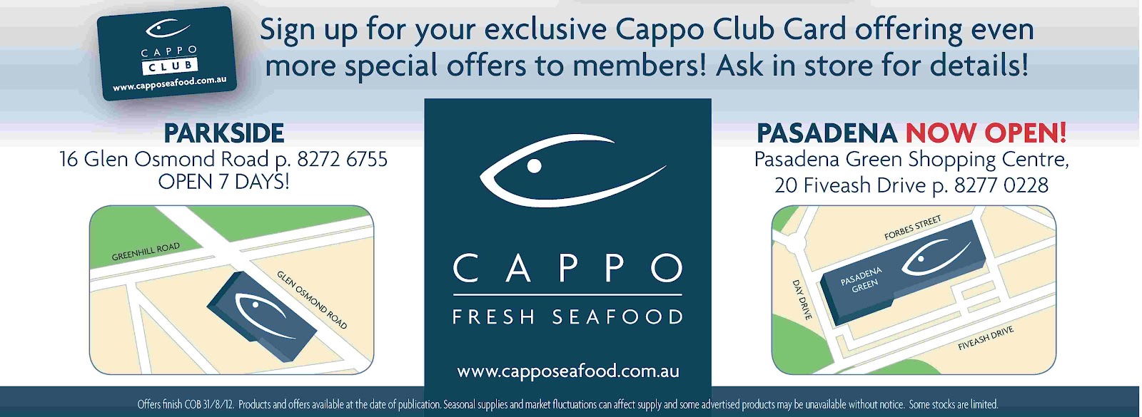 Sharing Love for Fresh Seafood August 2012 Market Specials Cappo