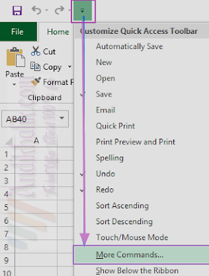 Tambahkan tombol strikethrough ke Quick Access Toolbar Tambahkan tombol strikethrough ke Quick Access Toolbar