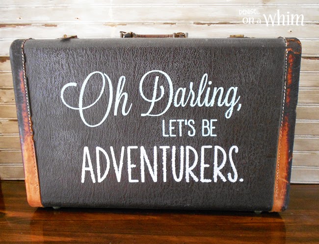 A Vintage Suitcase Repurposed as a Sign from Denise on a Whim