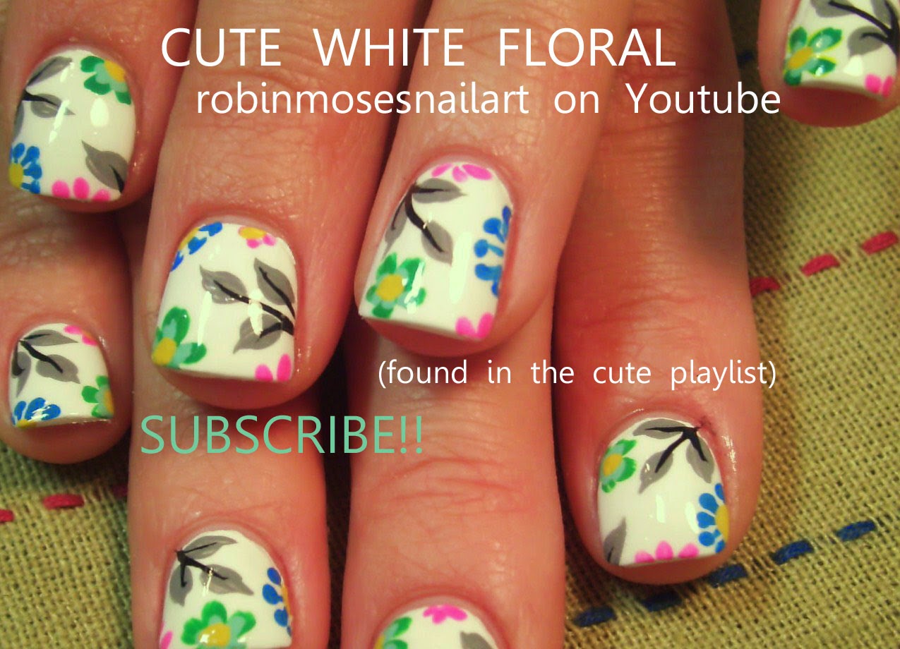 Nail Art by Robin Moses "easy flower nails" "flower nails" "nail art