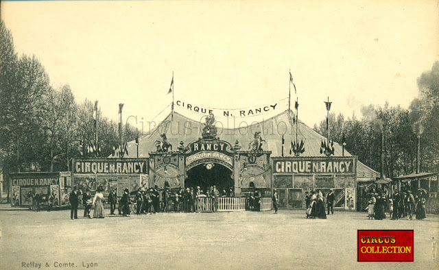 Chapiteau, façade , roulottes, centrale électrique du Cirque Rancy