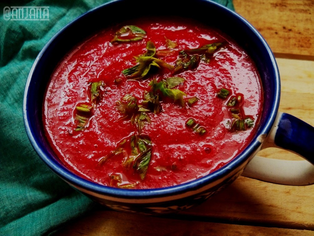 housewivesdiary CHILLED BEETROOT, CELERY AND TOMATO SOUP