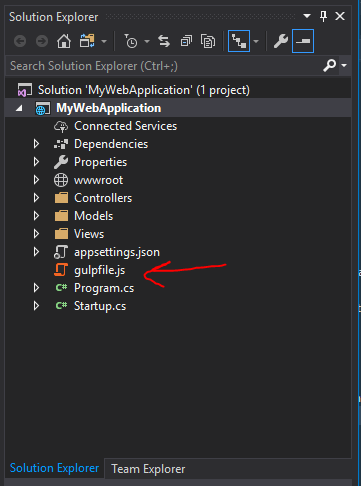 Adding gulpfile.js