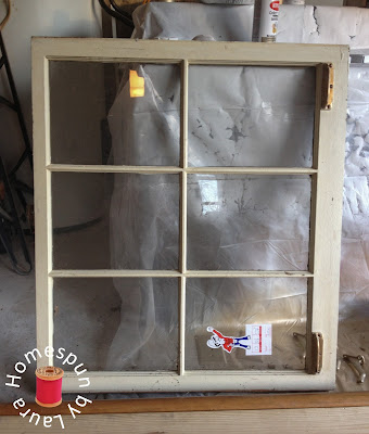 DIY repurposed window table - window before