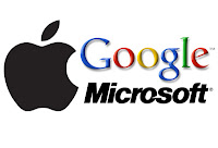 google ,microsoft and black apple logo