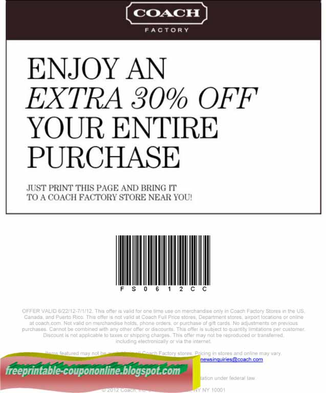 Coach factory outlet free shipping coupon code