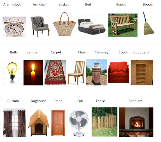 Resultado de imagen de furniture in a house vocabulary