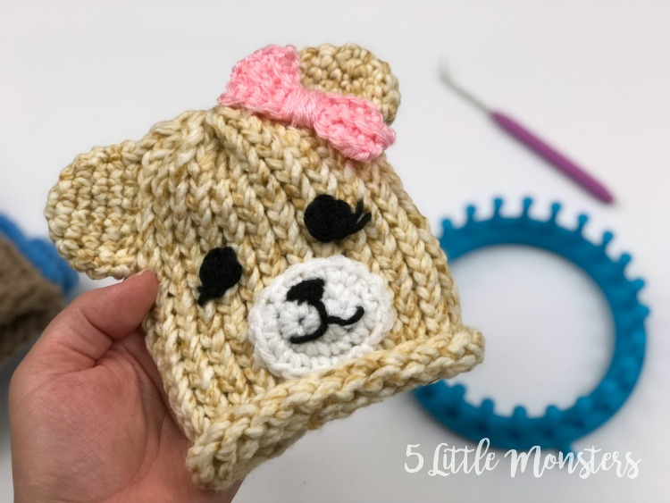 5 Little Monsters Embellished Loom Knit Hats Baby Bears