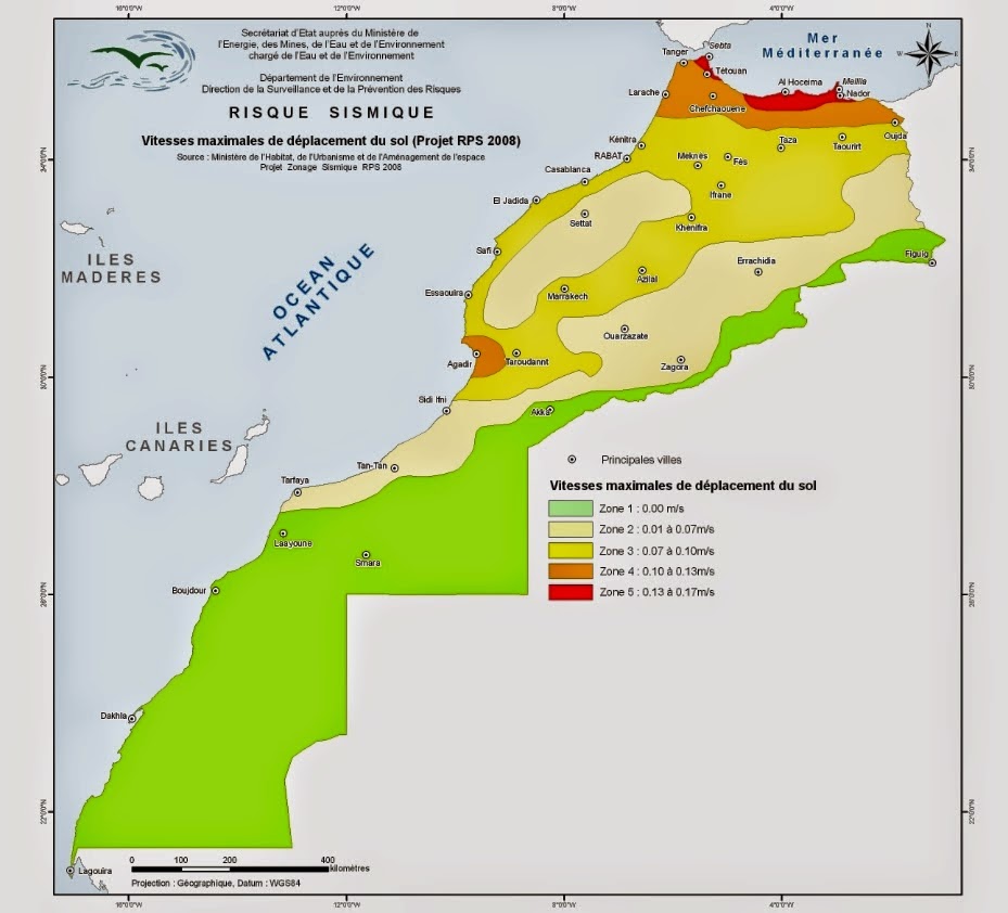 أطلس خرائط المخاطربالمغرب الجزء الأول 18 خريطة الجغرافيا التطبيقية