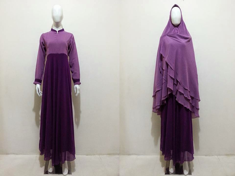  gamis nikah syari warna pastel 