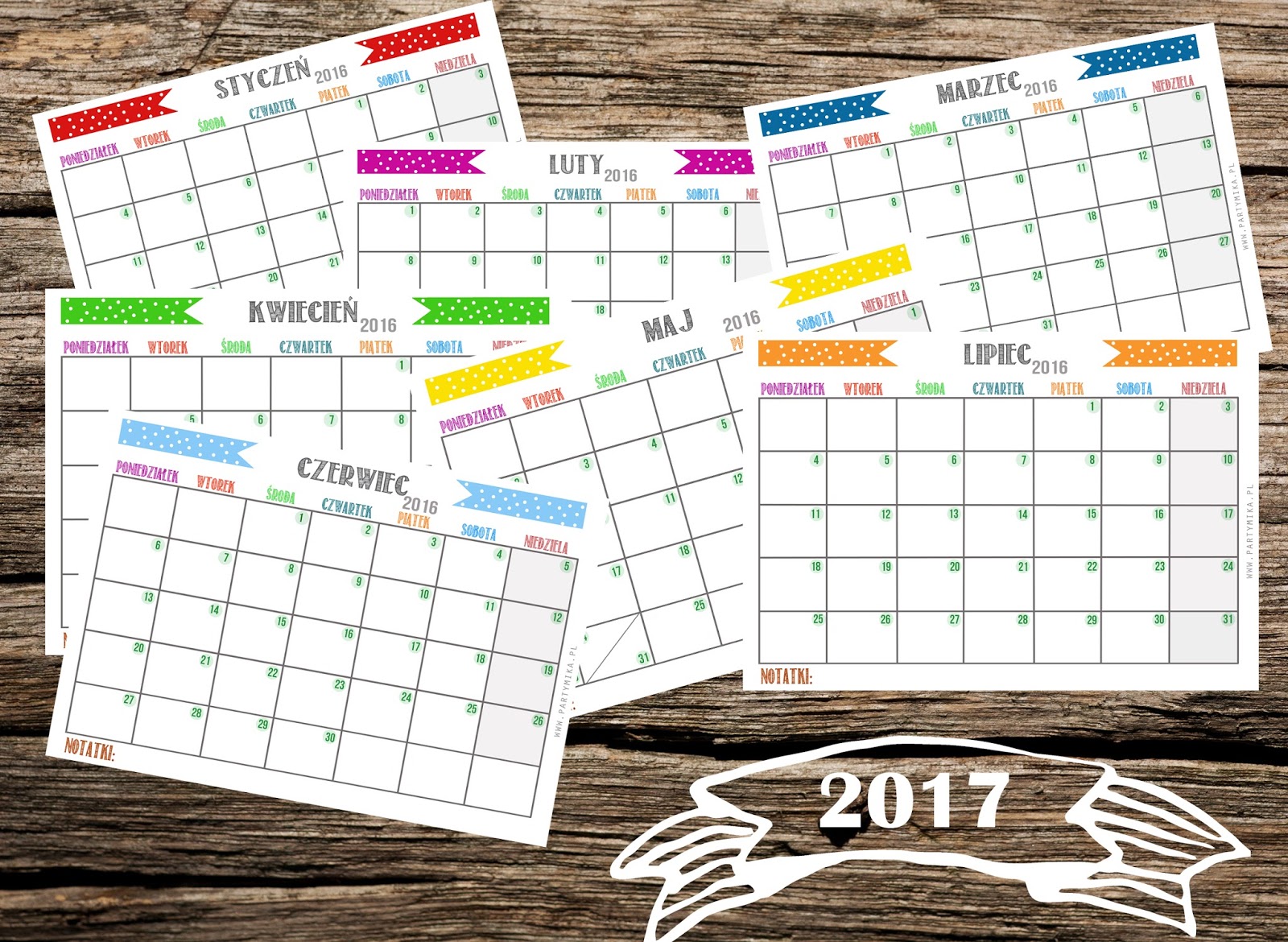 15 darmowych kalendarzy do druku na 2017 rok. 