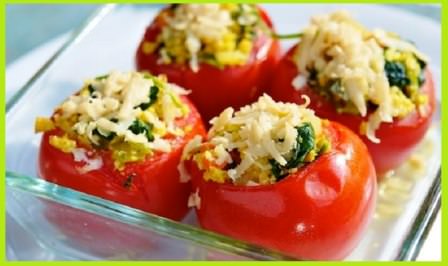Cheese Rice Stuffed Tomatoes Recipe