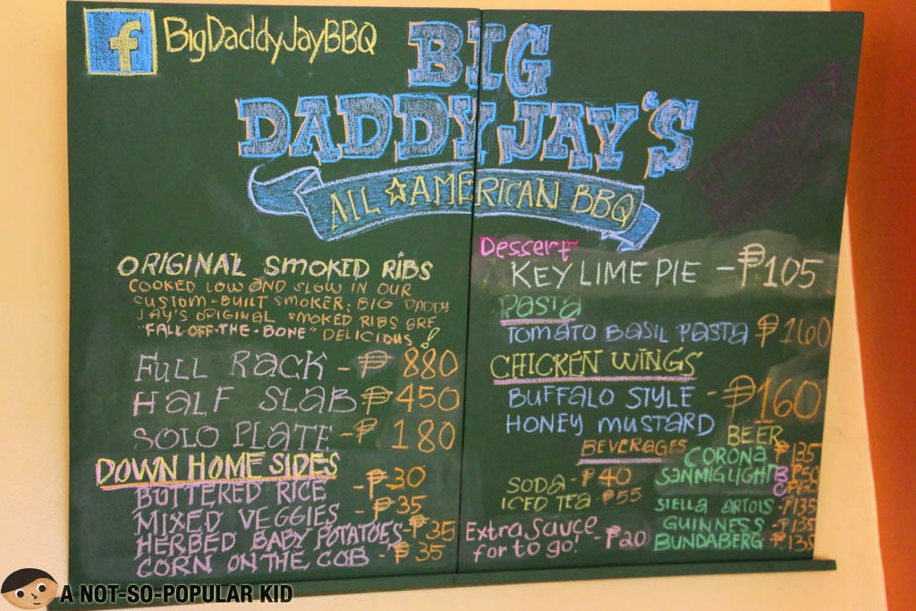 Menu and Prices - Big Daddy Jay's All American BBQ