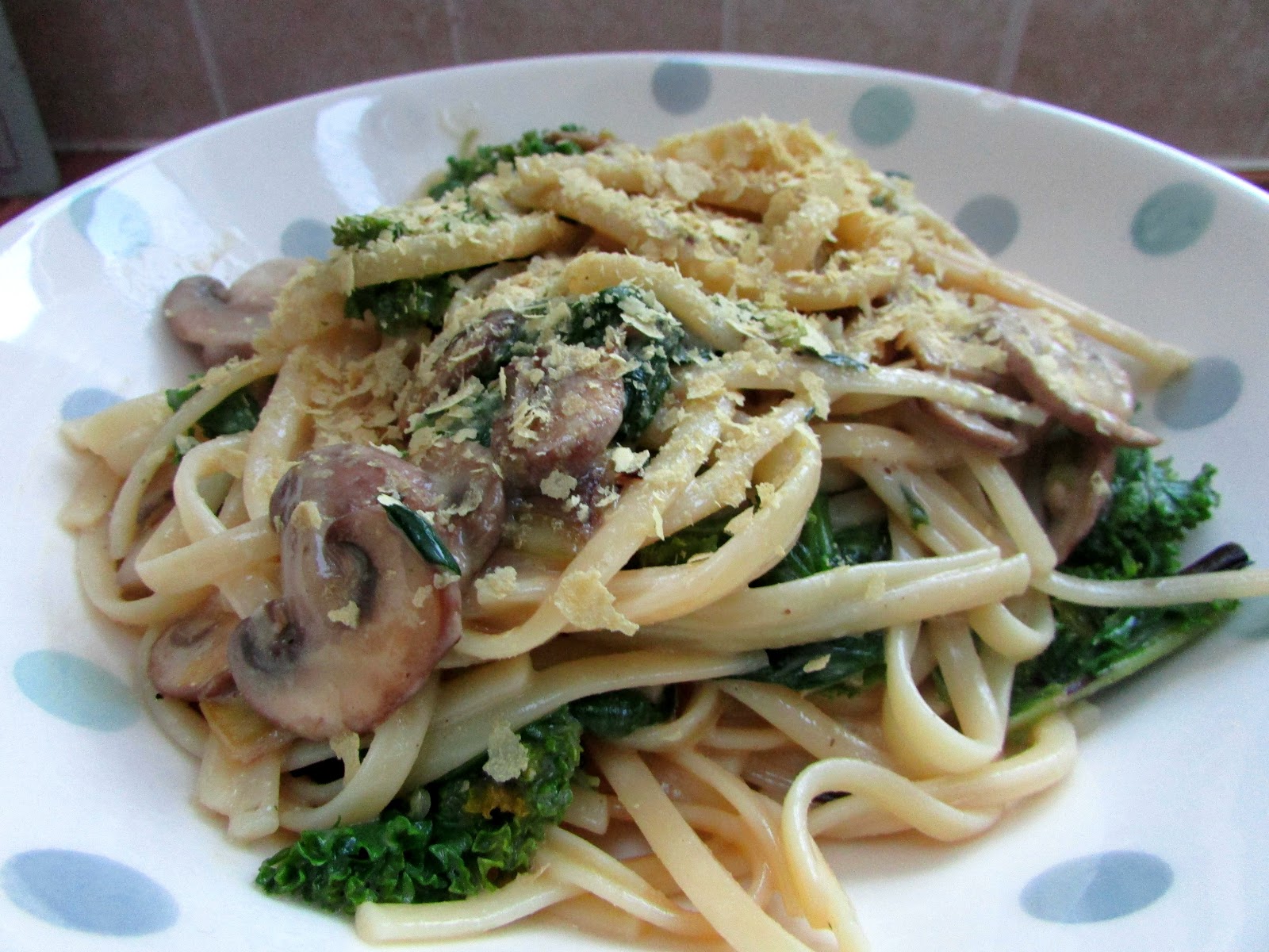 Kale & Mushroom Carbonara [VEGAN]. My General Life