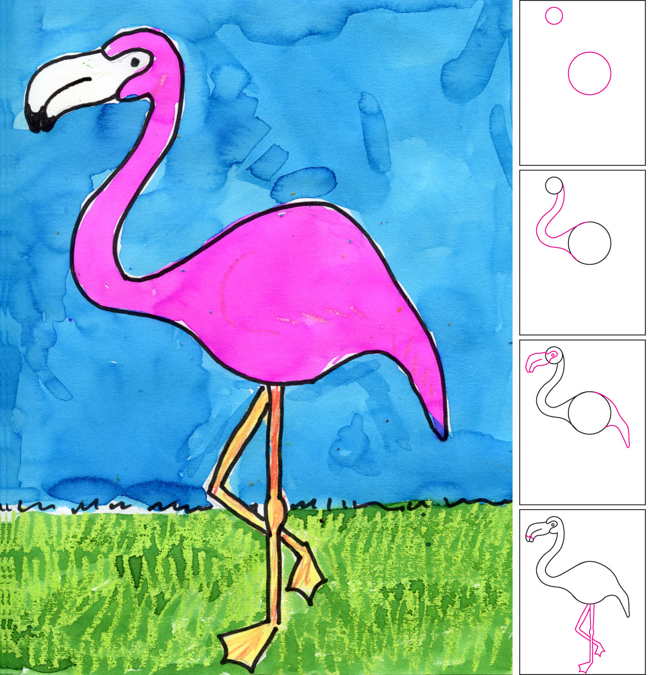 How To Draw A Flamingo Really Easy Drawing Tutorial D - vrogue.co