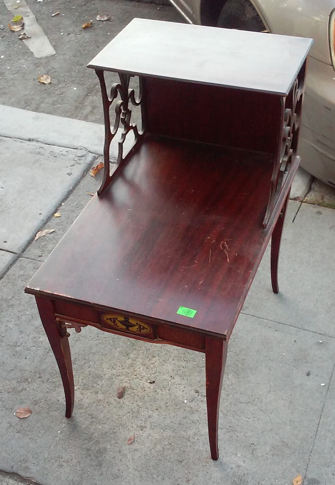 UHURU FURNITURE & COLLECTIBLES SOLD 8895 Vintage Mahogany Phone Table
