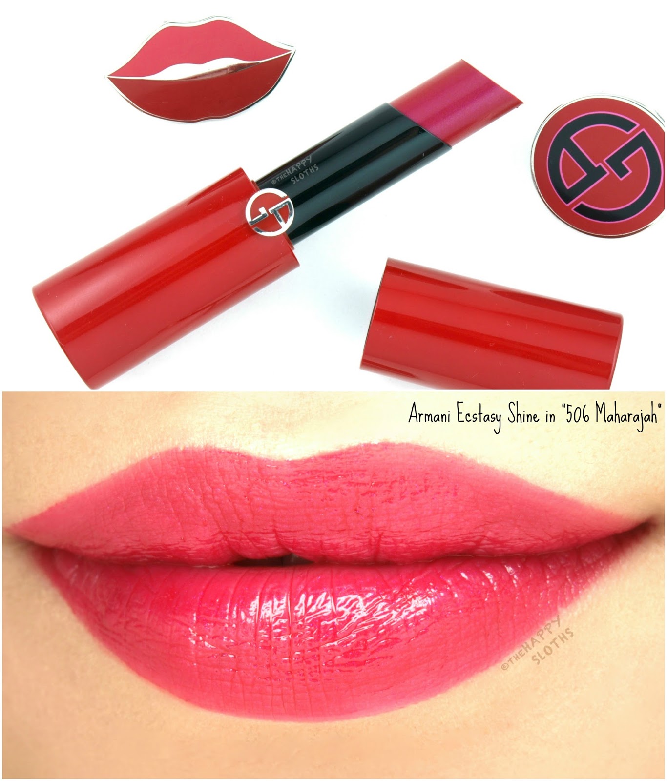 Giorgio Armani Beauty Ecstasy Shine Lipstick in "506 Maharajah": Review and Swatches