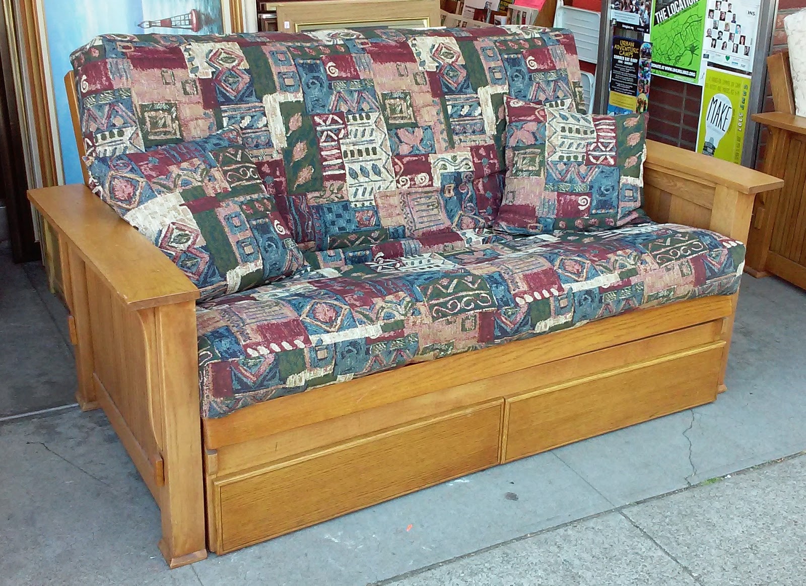 UHURU FURNITURE & COLLECTIBLES SOLD 416 Mission Oak Loveseat Futon