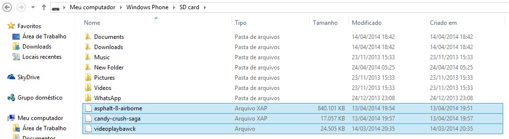 [Windows Phone] Pasta outros cheia no cartão de memória