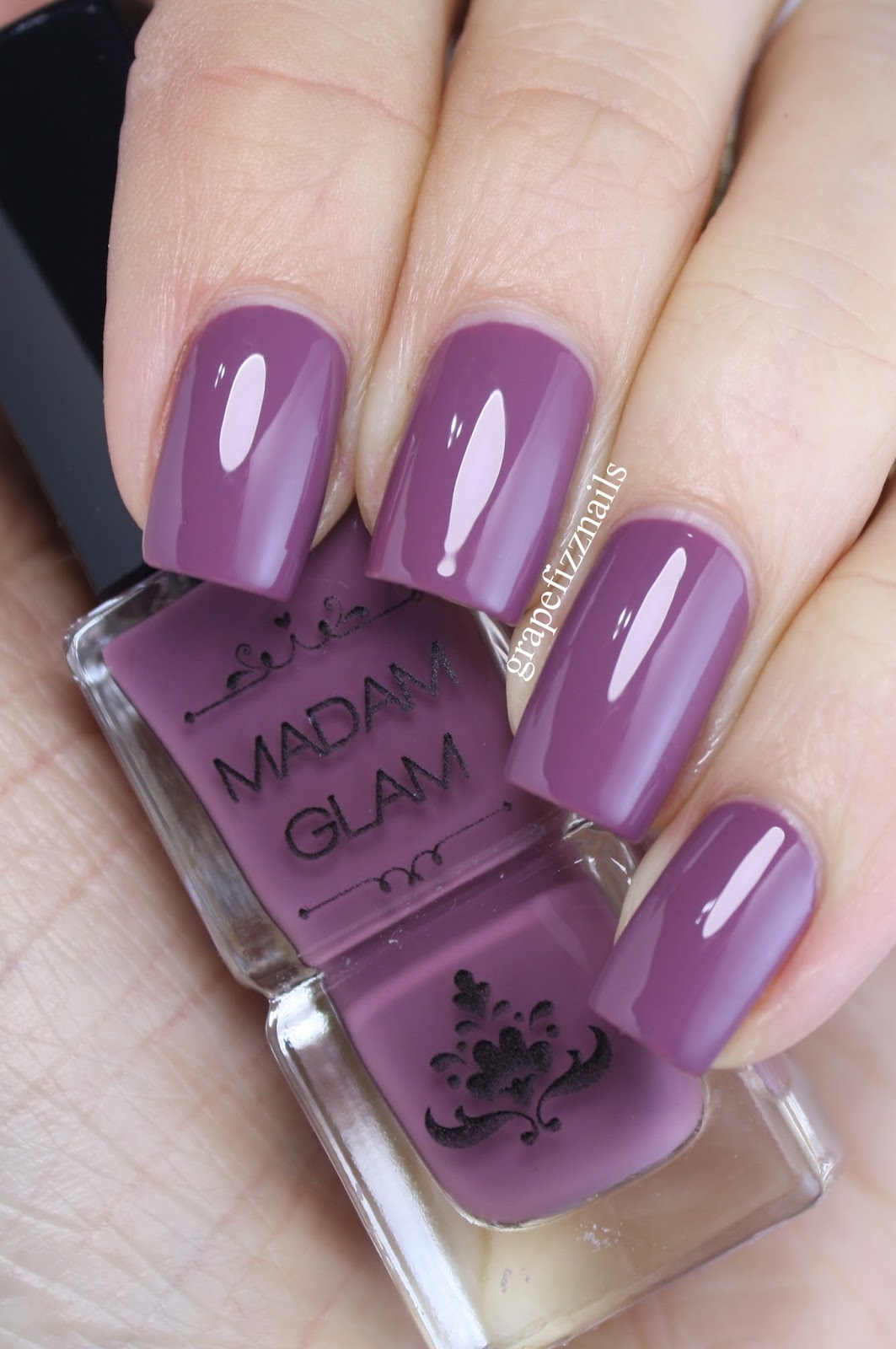 Grape Fizz Nails Madam Glam Polish Swatches and Review