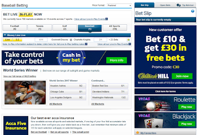  check baseball betting options online with William Hill
