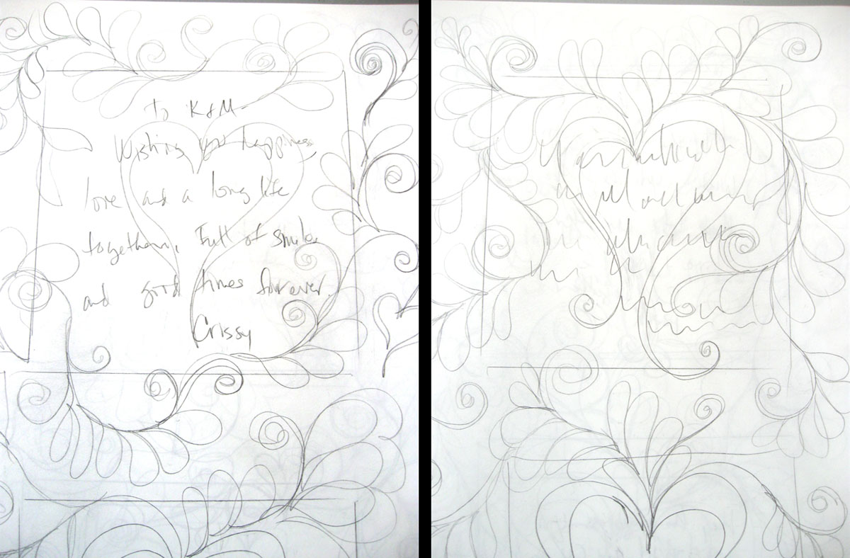 Fiber Antics by Veronica Quilting a Wedding Wishes signature quilt