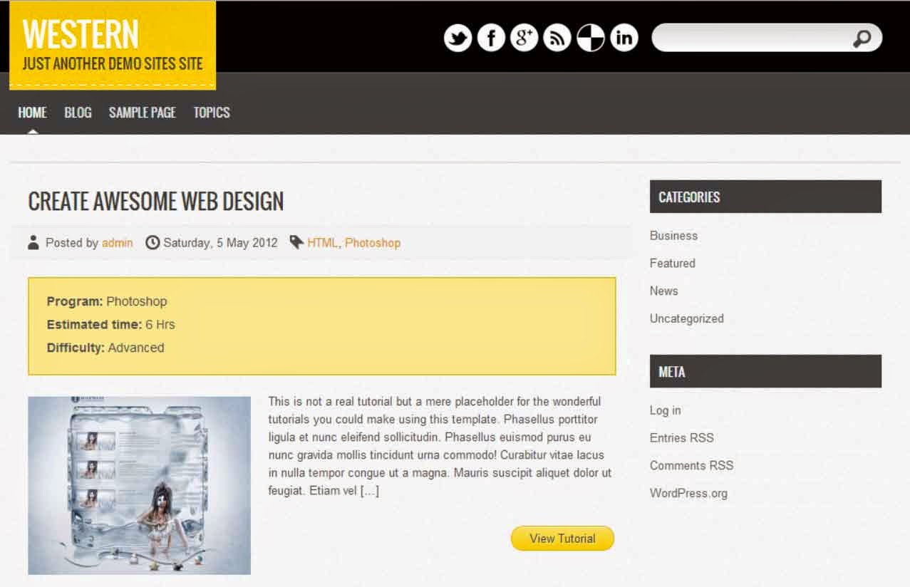 Demo sites. Western web Design.