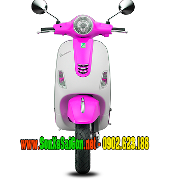 Mẫu sơn xe Vespa LX 125 bi-color trắng tím cực đẹp