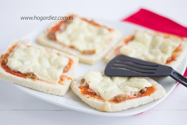 Mini pizzas con pan de molde