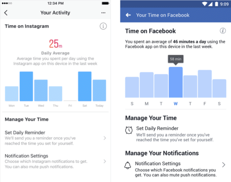 fitur terbaru facebook dan instagram activity dashboards