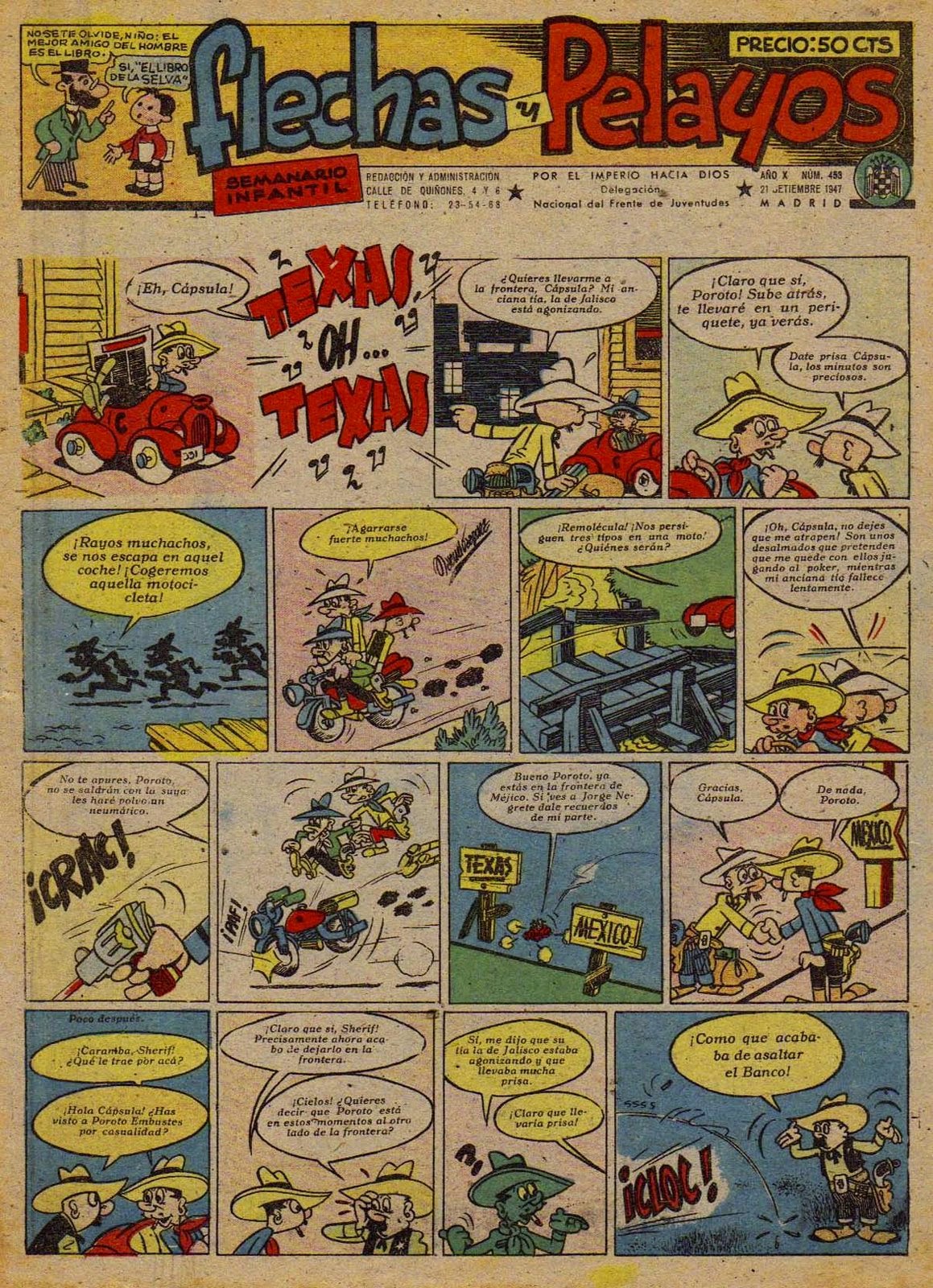 Portada con Capsula Bill, Flechas y Pelayos 483 (1947) Portada con Capsula Bill, Flechas y Pelayos 483 (1947)