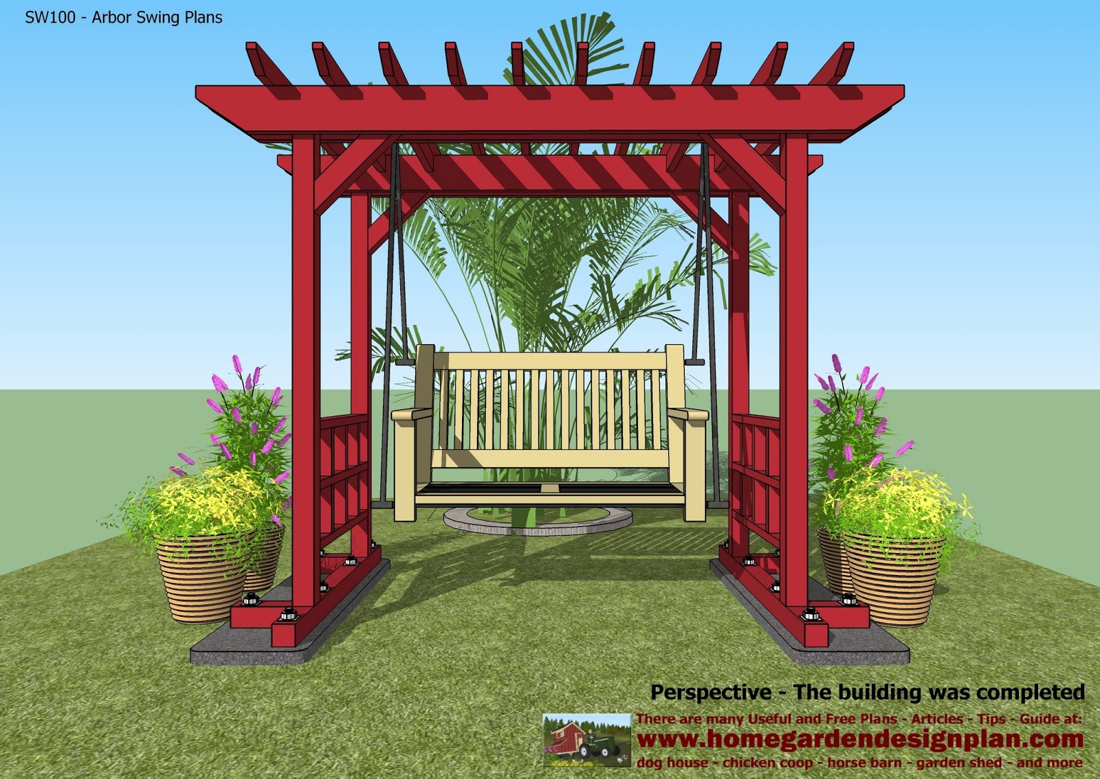 home garden plans: SW100 - Arbor Swing Plans - Swing ...
